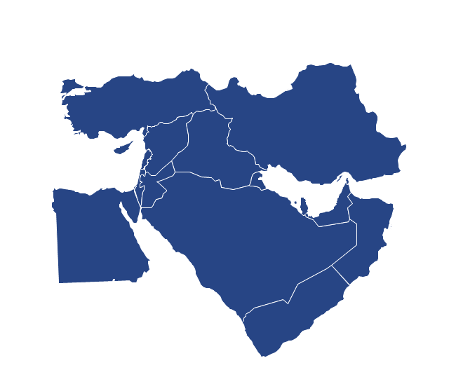 political map of middle east